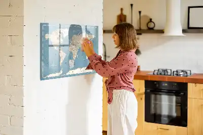 Mágneses törölhető tábla vintage világtérkép mintával