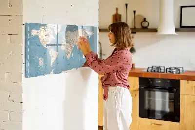 Mágneses törölhető tábla vintage világtérkép mintával