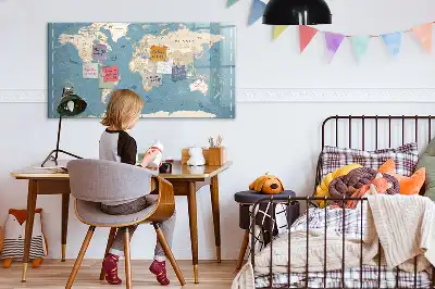Mágneses törölhető tábla vintage világtérkép mintával