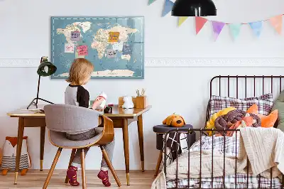 Mágneses törölhető tábla vintage világtérkép mintával