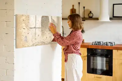 Mágneses világtérkép vintage stílusú, filctollal