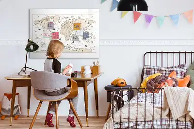 Mágneses törölhető tábla vintage világtérkép mintával