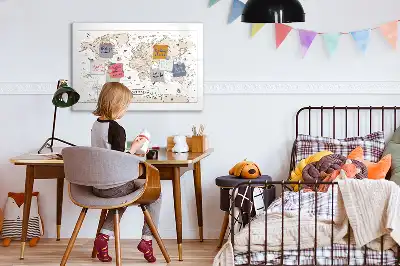 Mágneses törölhető tábla vintage világtérkép mintával