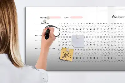 Mágneses szokáskövető tábla filctollal mágneses kivitelben