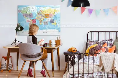 Politikai világtérkép mágneses törölhető tábla