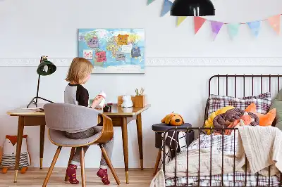 Politikai világtérkép mágneses törölhető tábla