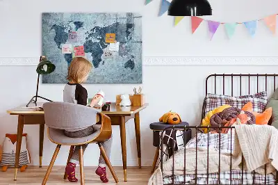 Mágneses törölhető világtérkép festett kivitelben