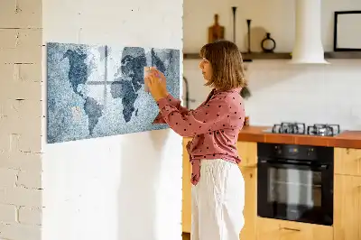 Mágneses törölhető világtérkép festett kivitelben