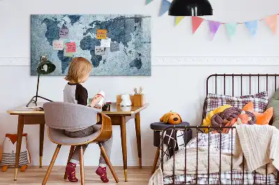 Mágneses törölhető világtérkép festett kivitelben