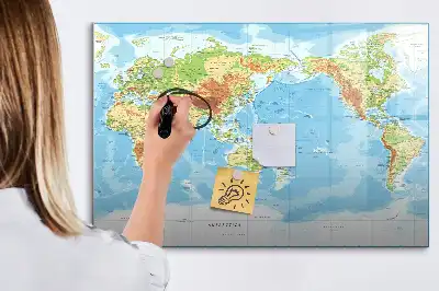 Fizikai világtérkép mágneses tábla filctollal
