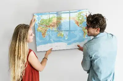 Fizikai világtérkép mágneses tábla filctollal