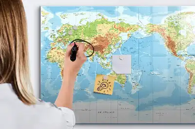 Fizikai világtérkép mágneses tábla filctollal