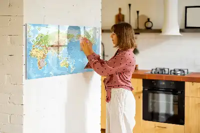 Fizikai világtérkép mágneses tábla filctollal