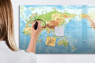 Fizikai világtérkép mágneses tábla filctollal