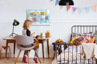 Fizikai világtérkép mágneses tábla filctollal