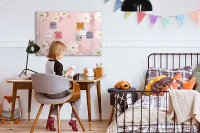 Mágneses tábla filctollal margarétás mintával