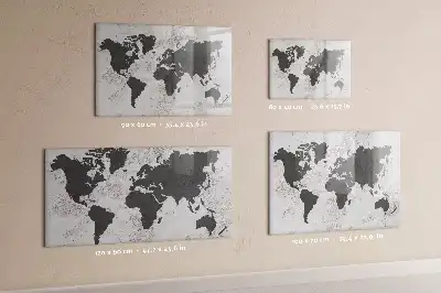 Mágneses világtérkép filctollal betonhatású kivitelben