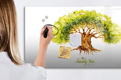 Mágneses családfa tábla filctollal
