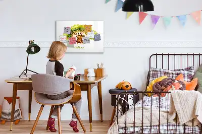 Mágneses családfa tábla filctollal