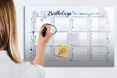 Mágneses tábla filctollal születésnapi jegyzet