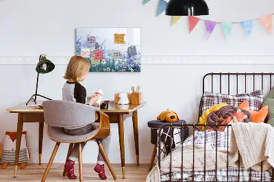 Mágneses tábla filctollal pillangó a réten mintával