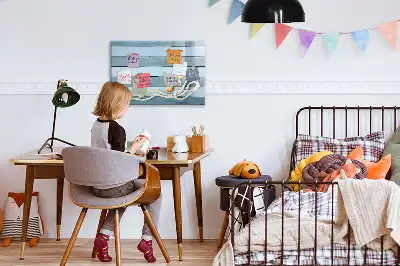 Mágneses tábla filctollal növények és kagylók mintás kivitel