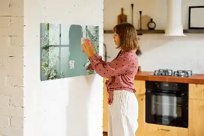 Mágneses törölhető tábla finom virágok mintával