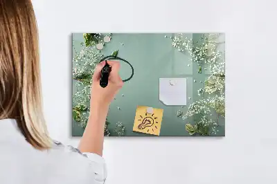 Mágneses törölhető tábla finom virágok mintával