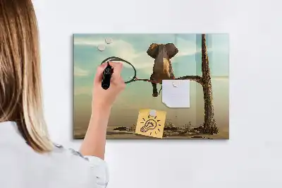 Elefánt a fán mágneses tábla filctollal