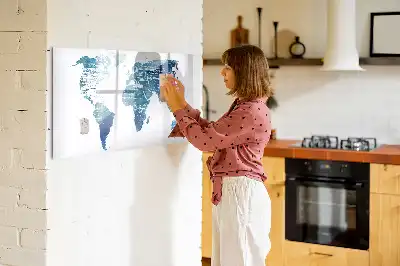 Világtérkép mágneses tábla filctollal