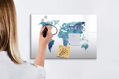 Világtérkép mágneses tábla filctollal