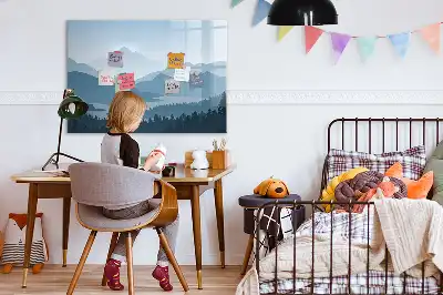 Mágneses törölhető tábla hegyi tájkép mintával