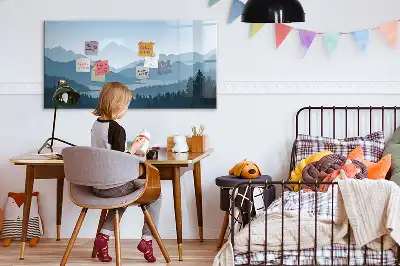 Mágneses törölhető tábla hegyi tájkép mintával