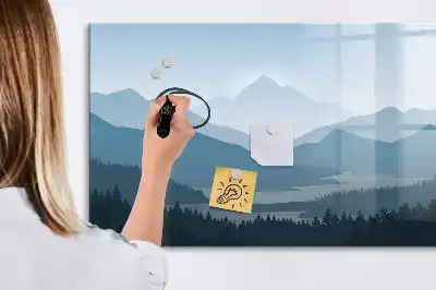 Mágneses törölhető tábla hegyi tájkép mintával