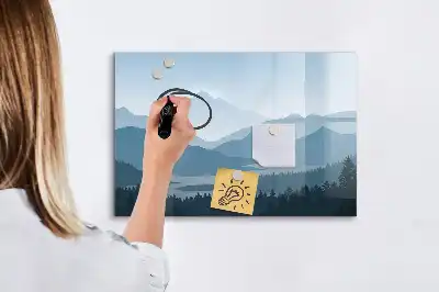 Mágneses törölhető tábla hegyi tájkép mintával