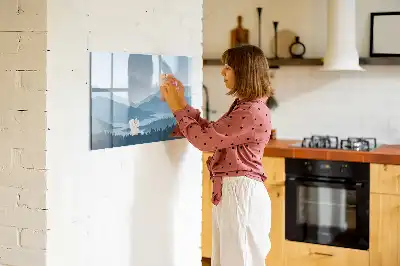Mágneses törölhető tábla hegyi tájkép mintával