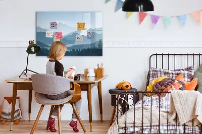 Mágneses törölhető tábla hegyi tájkép mintával