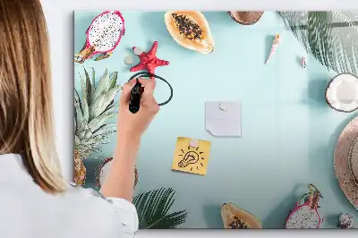 Mágneses tábla filctollal nyári kompozíció mintával