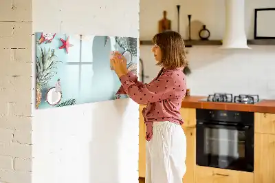 Mágneses tábla filctollal nyári kompozíció mintával