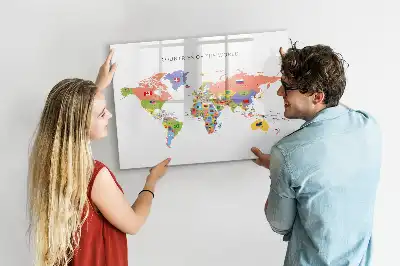 Zászlós térkép mágneses tábla filctollal
