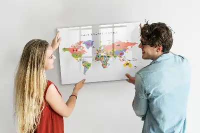Zászlós térkép mágneses tábla filctollal