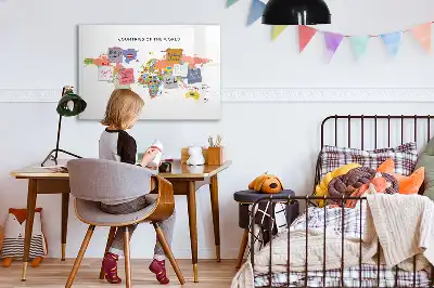 Zászlós térkép mágneses tábla filctollal