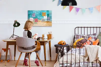 Mágneses törölhető tábla tengerparti emberek mintával
