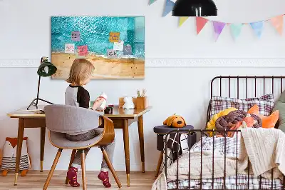 Mágneses törölhető tábla tengerparti emberek mintával