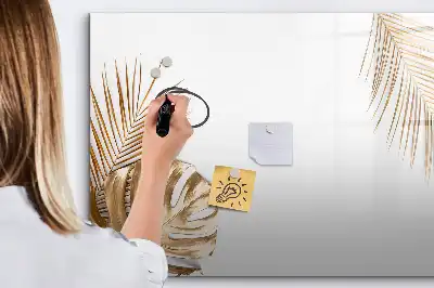 Mágneses tábla filctollal trópusi levelek mintával