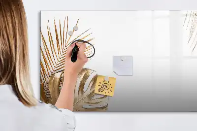 Mágneses tábla filctollal trópusi levelek mintával
