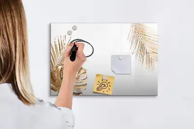 Mágneses tábla filctollal trópusi levelek mintával