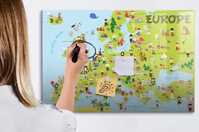 Mágneses törölhető világtérkép országzászlós mintával