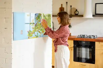 Mágneses törölhető világtérkép országzászlós mintával