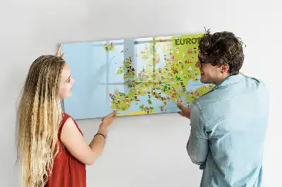 Mágneses törölhető világtérkép országzászlós mintával